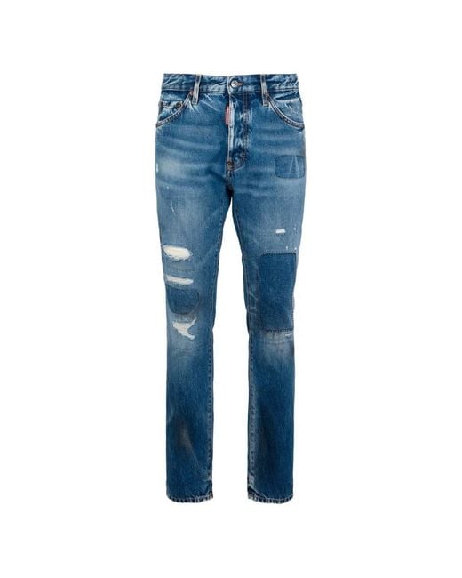 DSquared² Blue Worker Wash Teddy Jeans for men
