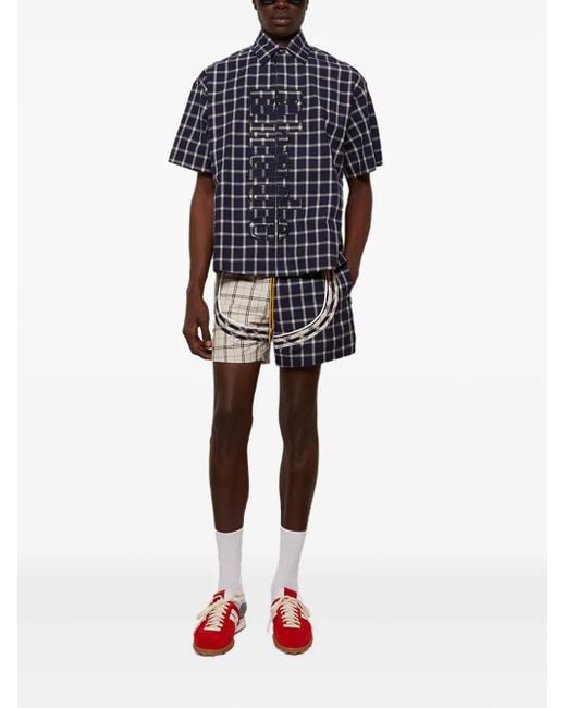 Rhude Blue Checked-Pattern Shirt for men
