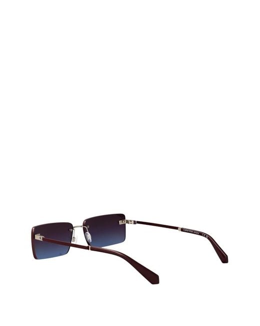 Calvin Klein Purple Rimless Rectangle-Frame Sunglasses for men