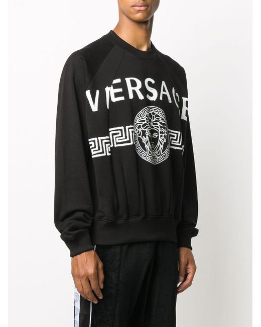 Versace Cotton Medusa Motif Sweatshirt in Black for Men - Lyst