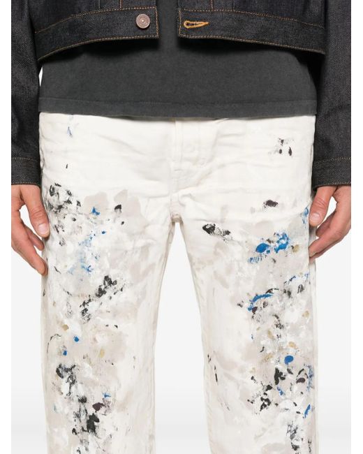 Mastercraft Union White Paint-Splatter Jeans for men