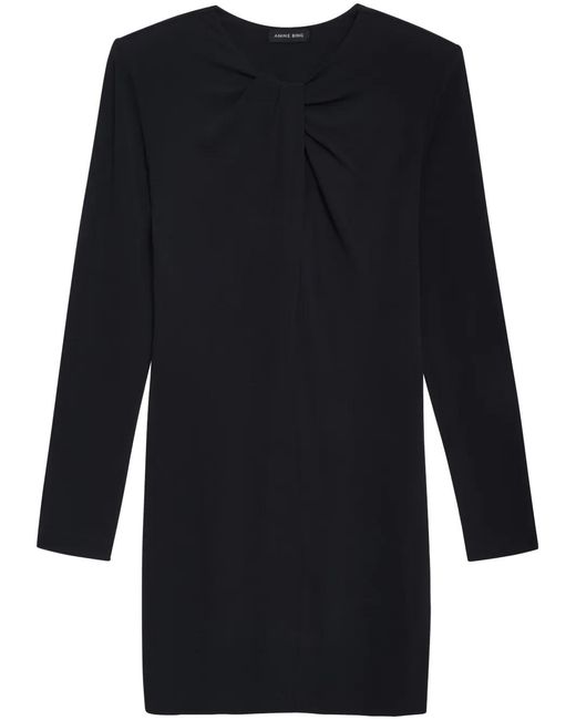 Anine Bing Blue Amaya Knot-Detail Minidress