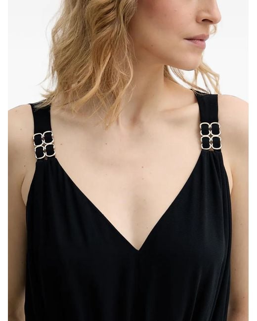 Morgan Black V-Neck Pleated Jumpsuit