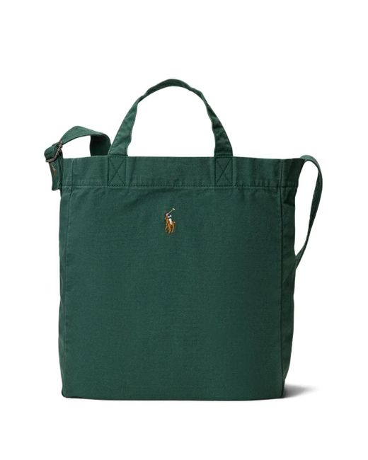 Polo Ralph Lauren Pony Logo-Embroidered Tote Bag in Green for Men