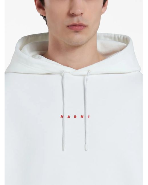 Sudadera Con Capucha Y Logo Estampado Marni de hombre de color White