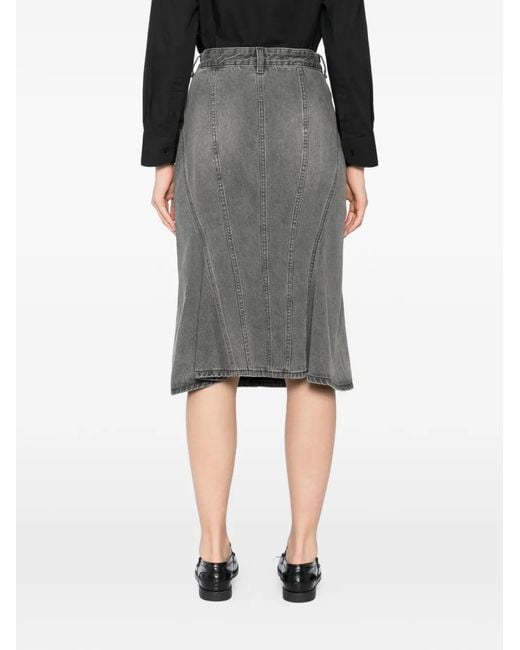 JNBY Gray Denim Midi Skirt