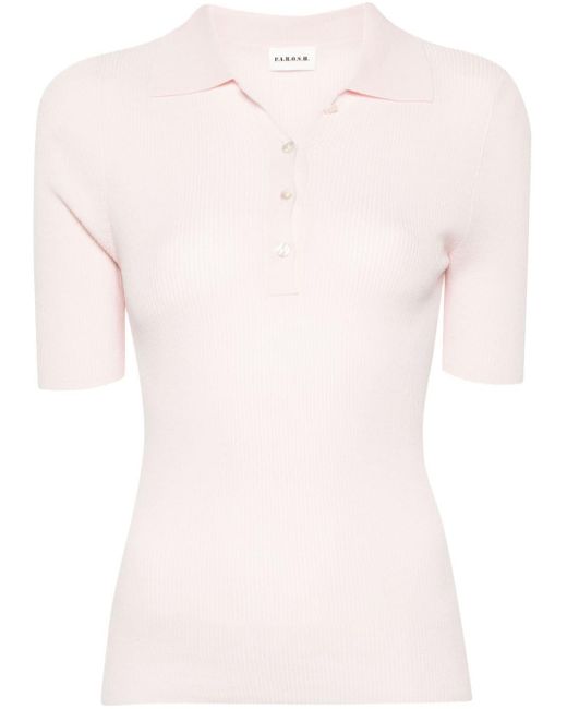 P.A.R.O.S.H. Pink Cipria Knitted Polo Shirt