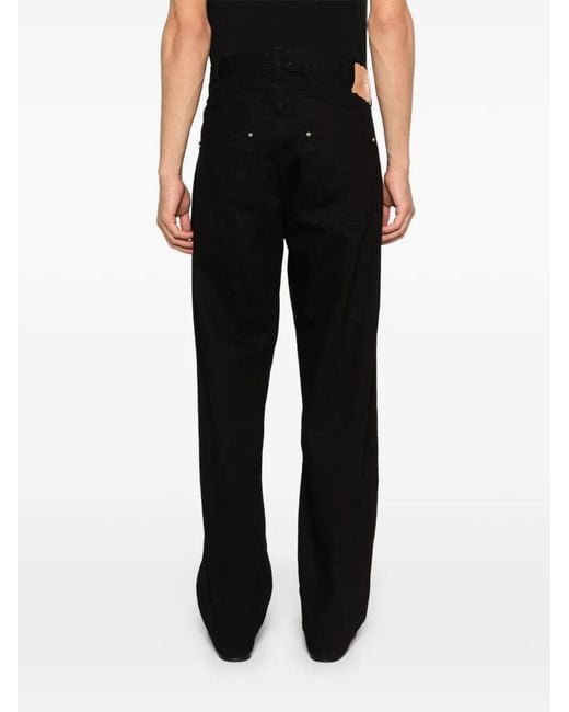 Aries Black Batten Straight Jeans for men