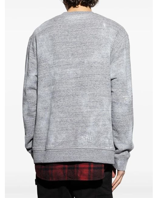 DSquared² Gray Logo-Print Sweatshirt for men