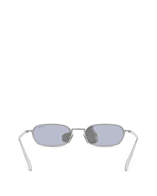 Prada White Oval-Frame Sunglasses