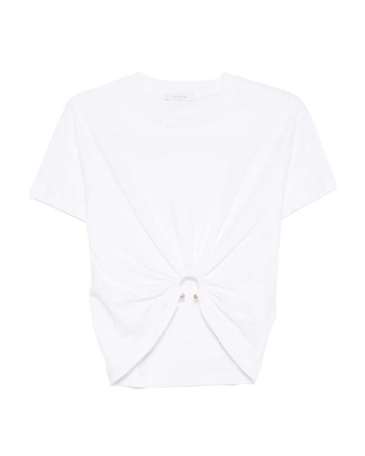 Rabanne White Ring-Detail T-Shirt