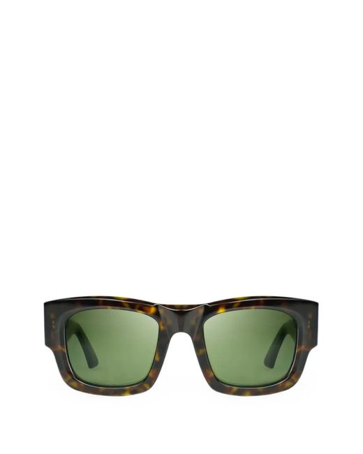 Bugatti Green Tortoiseshell-Effect Rectangle-Frame Sunglasses