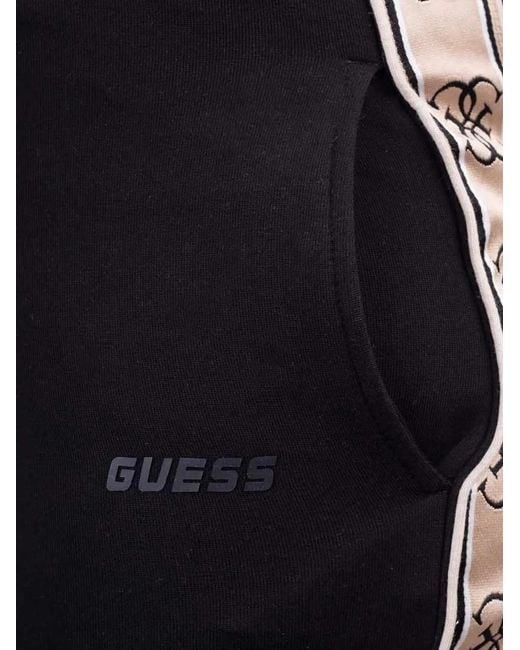 Guess Black Logo-Tape Track Pants