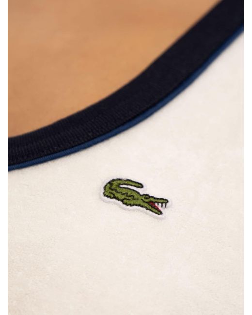 Lacoste Natural Logo Patch Pleated Minidress