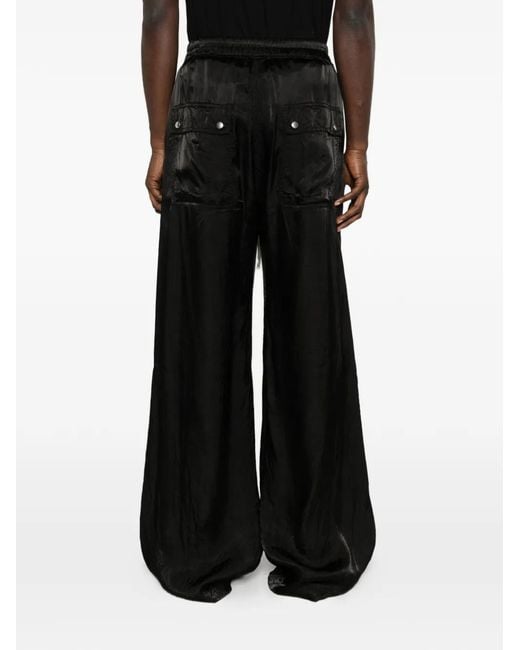 Rick Owens Black Drawstring Trousers for men