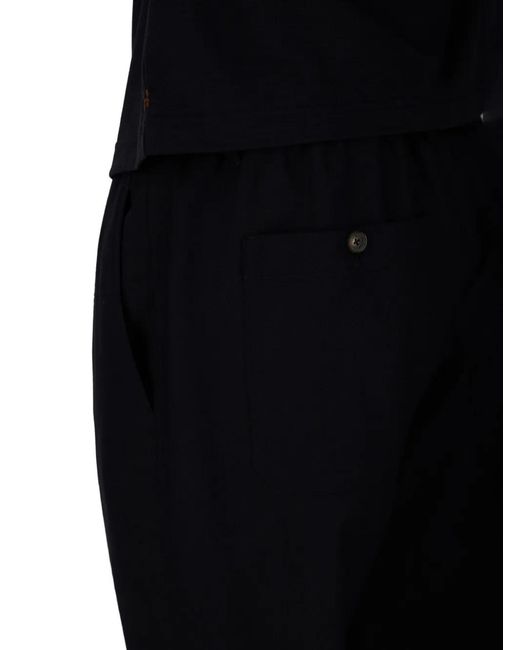 Herno Blue Pleat-Detail Trousers for men