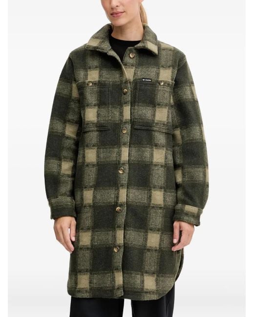 Columbia Green Wildest Venture Check-Pattern Coat