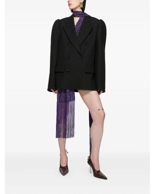 Acne Black Puff-Sleeve Double-Breasted Jacket