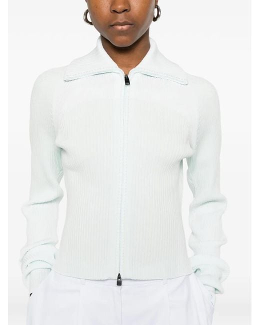 J.Lindeberg White Veste Zippée À Empiècements Contrastants