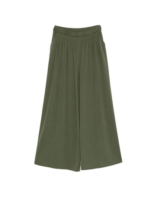 Max Mara Green Pleated Palazzo Pants