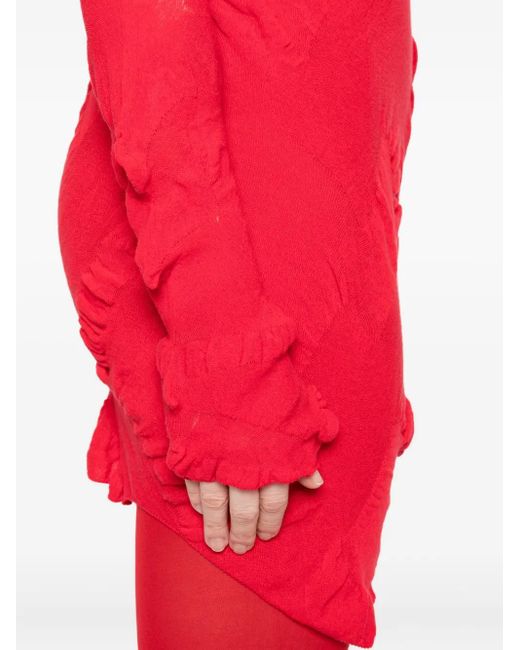Yohji Yamamoto ロングスリーブ ギャザードレス Red