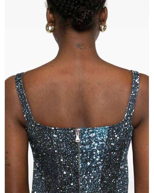 GIUSEPPE DI MORABITO Blue Constellation-Print Mini Dress