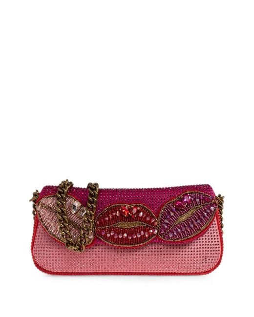 Kurt Geiger Red Pickle Kiss Crystal-Embellished Mini Bag