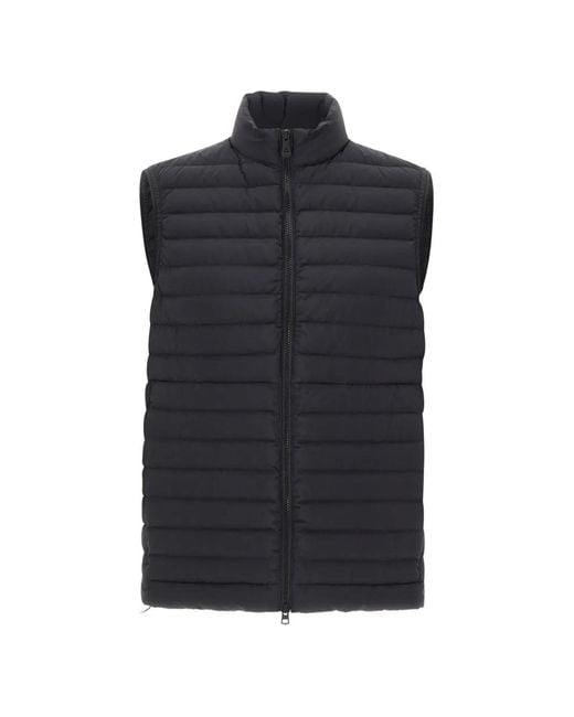 Peuterey Black Quilted Stand Collar Vest for men