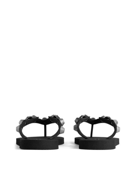 Balenciaga Black Le Cagole Studded Flip Flops