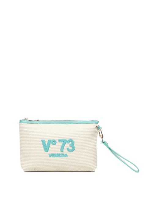 V73 White Kosmetiktasche mit Logo