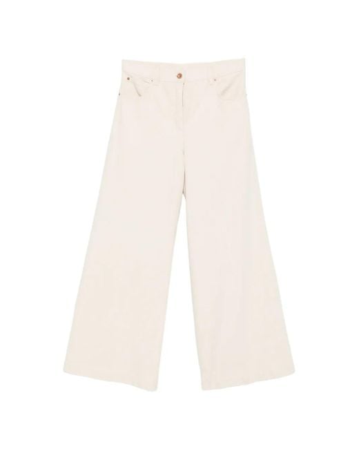 Aspesi White Wide-Leg Trousers