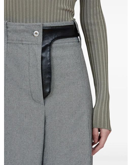 Ferragamo Gray Canvas Palazzo Trousers