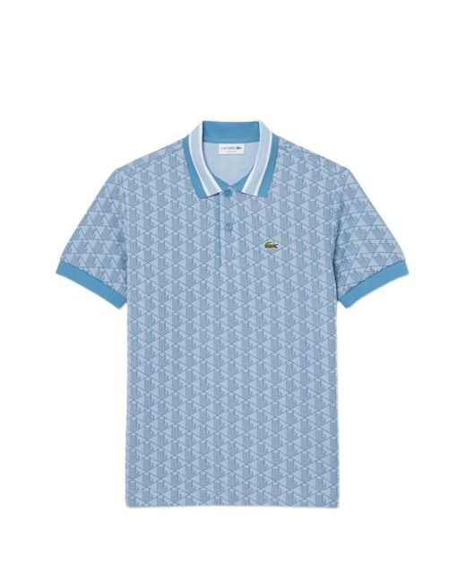 Lacoste Blue Polo À Motif Monogrammé for men