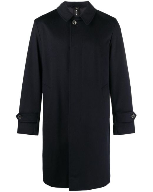 Mackintosh Black Soho Button-up Wool Coat for men