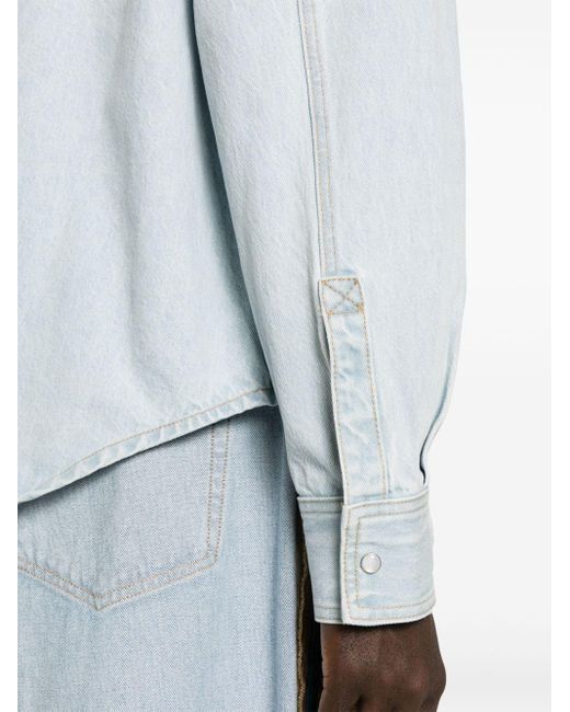 Chemise en jean à effet légèrement délavé Vetements en coloris Blue