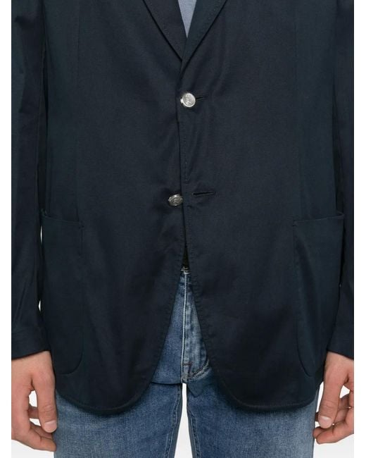 Brioni Blue Button Pocket Blazer for men