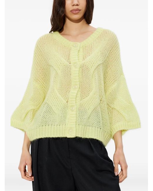 Gestuz Yellow Cardigan À Boutonnière