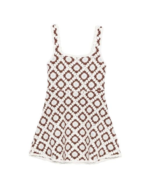 Maje White Pattern Mini Dress