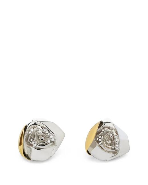 Givenchy Metallic Flower Crystal-Embellished Clip-On Earrings