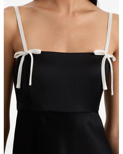 Alice + Olivia Black Morgan Bow-Detail Mini Dress