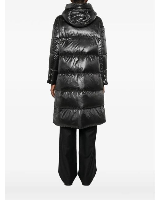 Abrigo Oversize Con Capucha Acolchada Herno de color Black
