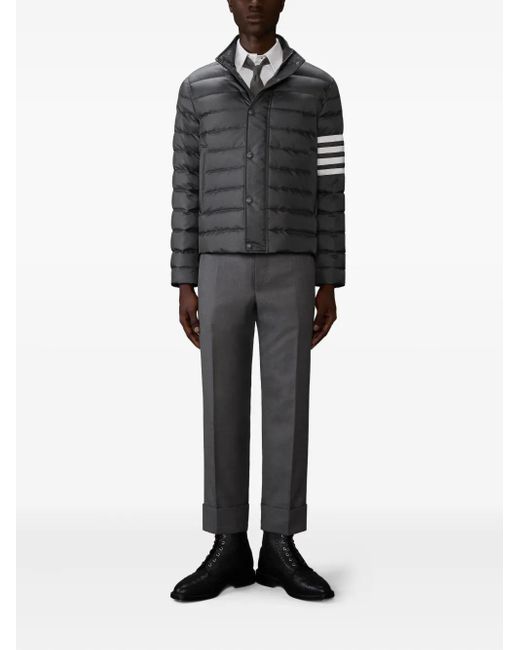Thom Browne Black Four-Bar Stip-Detail Jacket for men