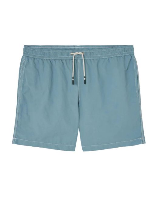 Hartford Blue Drawstring-Waist Swim Shorts for men
