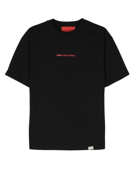 Vision Of Super Black Logo-appliqué Cotton T-shirt for men