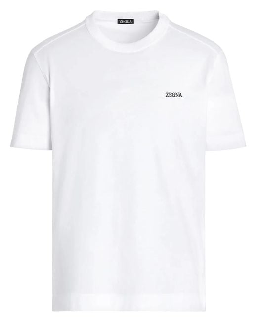 Zegna White Cotton T-shirt for men