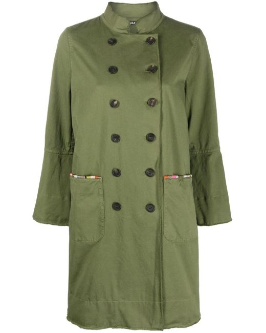 Manteau croisé à bords rayés Bazar Deluxe en coloris Vert | Lyst