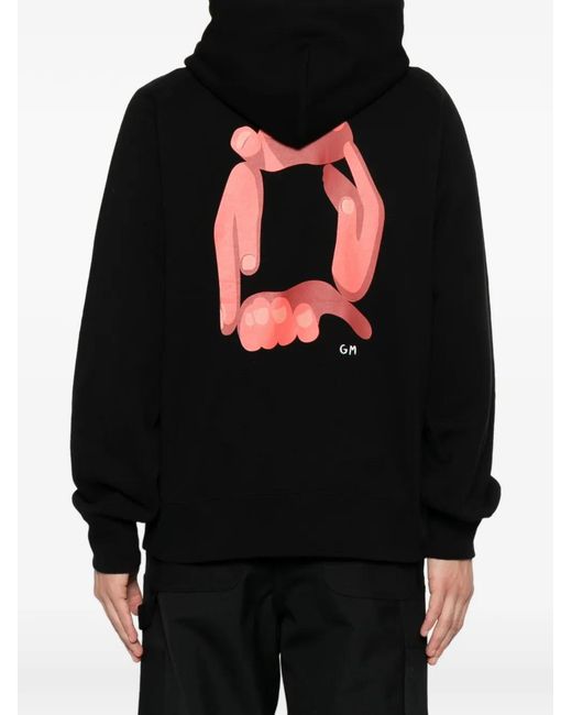 Sacai Black X Geoff Mcfetridge Print Hoodie for men