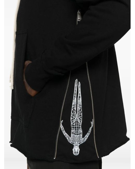 Hamza Black Dark Side-Zip Hoodie for men