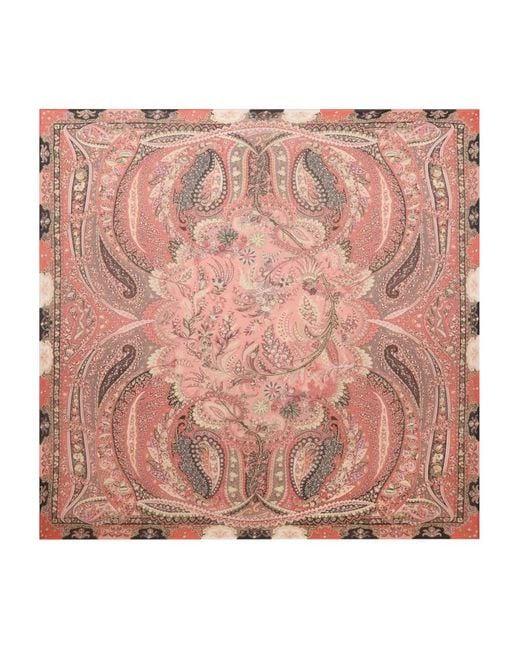 Etro Pink Floral-Paisley Shawl
