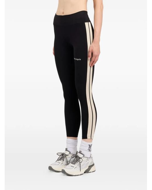 Palm Angels Black Legging À Logo Imprimé